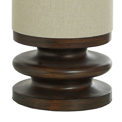 Walnut Ridge Uplight Lamp with Beige Linen Lamp Shade