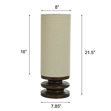 Walnut Ridge Uplight Lamp with Beige Linen Lamp Shade