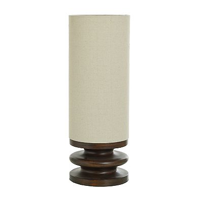 Walnut Ridge Uplight Lamp with Beige Linen Lamp Shade