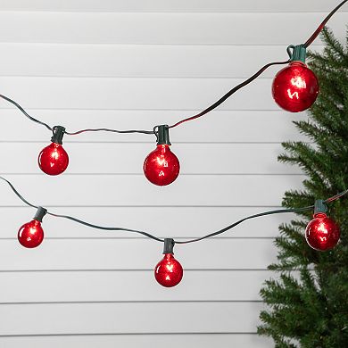 Northlight 10ct Red Globe Christmas Patio Lights with 9' Green Wire