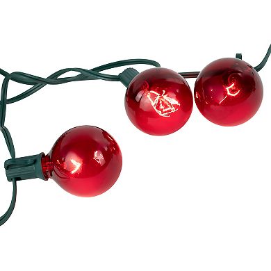 Northlight 10ct Red Globe Christmas Patio Lights with 9' Green Wire