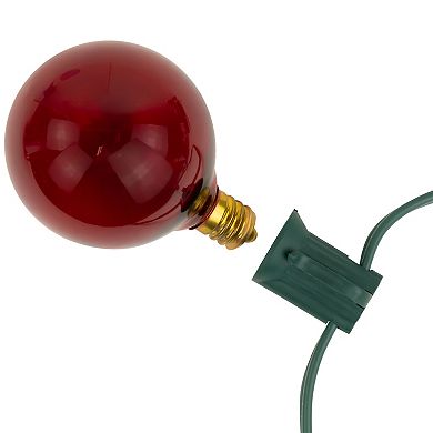 Northlight 10ct Red Globe Christmas Patio Lights with 9' Green Wire