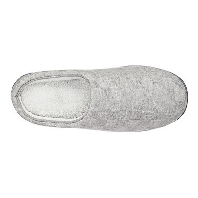 isotoner Gel Infused Memory Foam Sweater Knit Check Maxwell Men's Clog Slippers