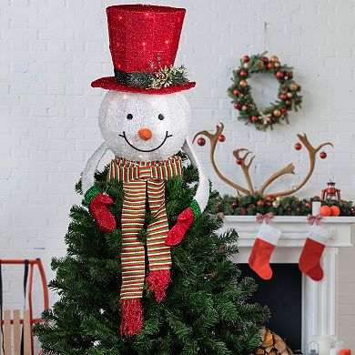 Northlight 21.5-in. Lighted Snowman with Red Top Hat Christmas Tree Topper