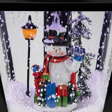 Northlight 17.75-in. Lighted and Musical Wall Mounted Snowing Christmas Street Lamp