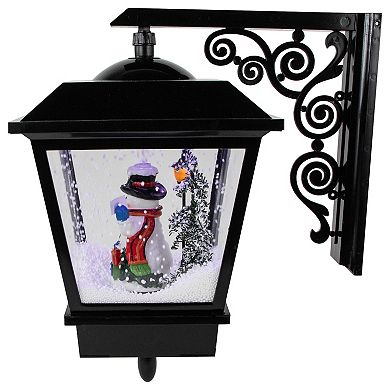 Northlight 17.75-in. Lighted and Musical Wall Mounted Snowing Christmas Street Lamp