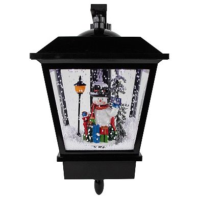 Northlight 17.75-in. Lighted and Musical Wall Mounted Snowing Christmas Street Lamp