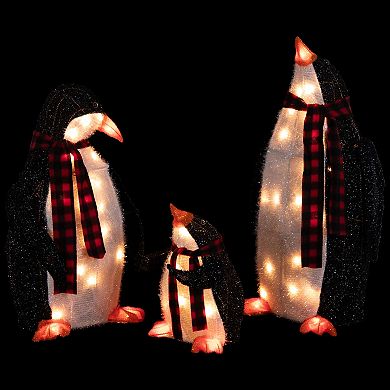 Northlight Light-Up Penguin Family Outdoor Christmas Yard Decoration 3-piece Set