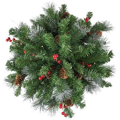 Northlight 20-in. LED Frosted Pinecones & Berries Christmas Urn Filler Garden Stake