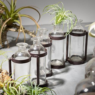 Five Connected Bottle Vase Table Decor