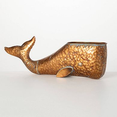 Sullivan's Hammered Bronze Happy Whale Planter Table Decor