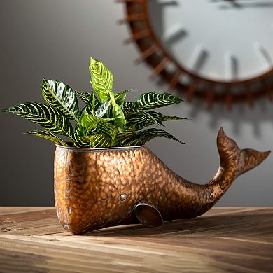 Sullivan's Hammered Bronze Happy Whale Planter Table Decor