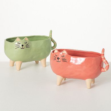 Sullivan's Mini Kitty Cat Vases Table Decor 2-piece Set