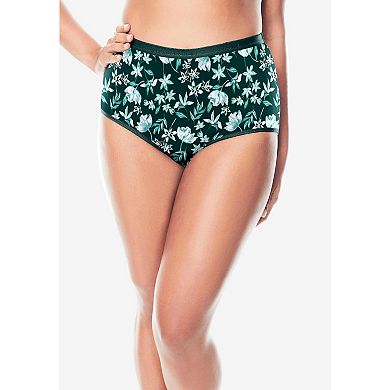 Comfort Choice Women's Plus Size Stretch Cotton Brief 5-pack