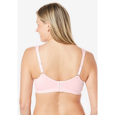 Comfort Choice Women's Plus Size Cotton Wireless Lightly Padded T-shirt Bra