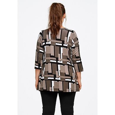 Ellos Women's Plus Size Twisted Knot-front Tunic