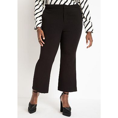 Eloquii Women's Plus Size The 365 Suit Crop Flare Leg Trouser