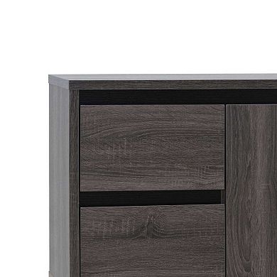 Hosa 47 Inch TV Media Entertainment Console, 2 Drawers, 1 Cabinet, Black