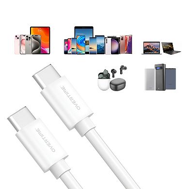 Overtime 6ft Usb Type C Charging Cable Usbc To Usbc For Iphone 15, Samsung Galaxy, Pixel, And More