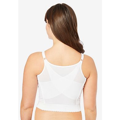 Comfort Choice Women's Plus Size Embroidered Front-close Longline Posture Bra