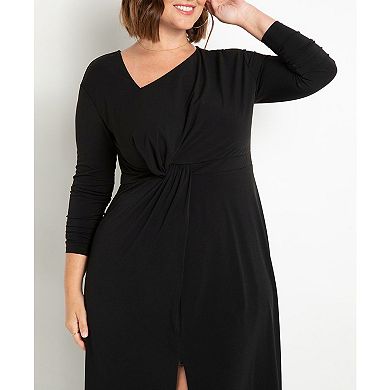 Eloquii Women's Plus Size Twist Detail Fit And Flare