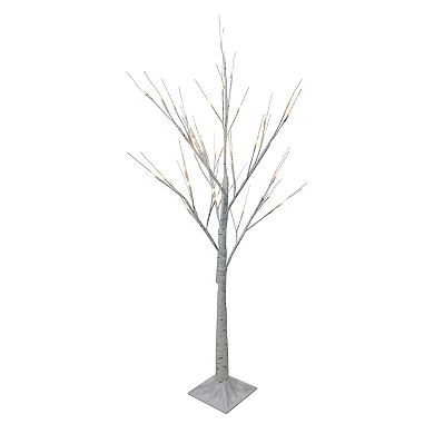 Northlight LED Lighted White Birch Tree Outdoor Decoration