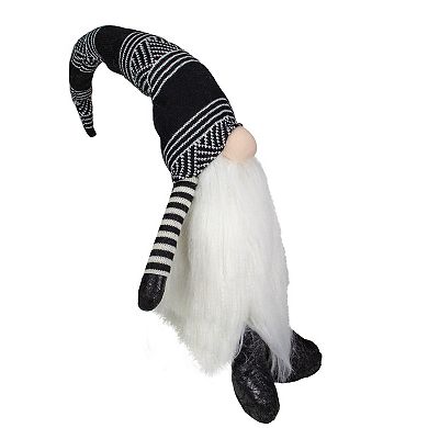 Northlight Black and White Gnome Plush Tabletop Christmas Decoration