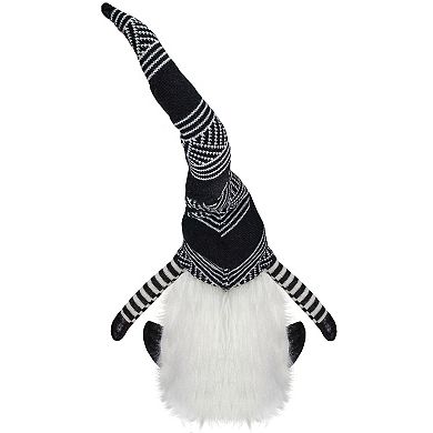 Northlight Black and White Gnome Plush Tabletop Christmas Decoration