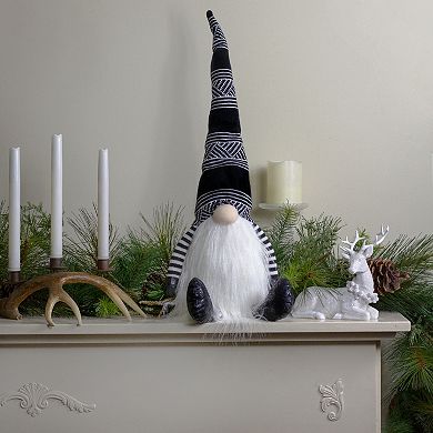 Northlight Black and White Gnome Plush Tabletop Christmas Decoration