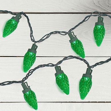 Northlight 50-Count Green LED Faceted C9 20.25-ft. Green Wire Christmas Light Set