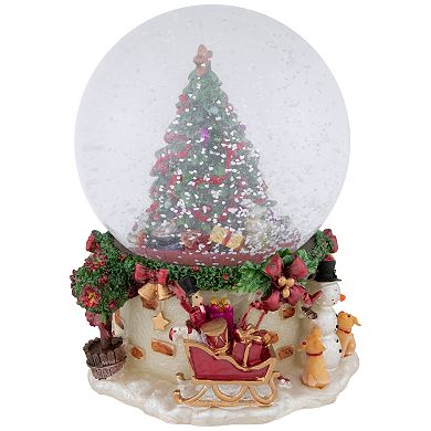 Northlight 6.5" Gifts Under the Christmas Tree Musical Snow Globe