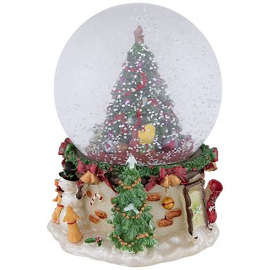 Northlight 6.5" Gifts Under the Christmas Tree Musical Snow Globe