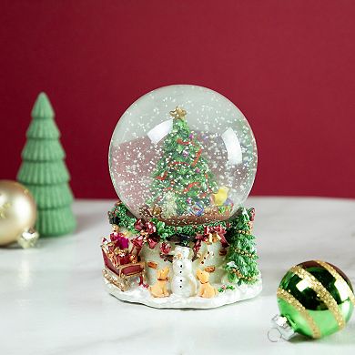 Northlight 6.5" Gifts Under the Christmas Tree Musical Snow Globe