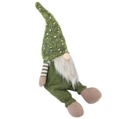 Northlight 20.5" Olive Green Sitting Christmas Gnome Decoration