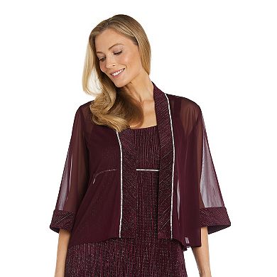 Women's R&M Richards 2-Piece Mesh Jacket & Dress Set