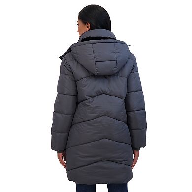 Women's Sebby Collection Cozy Lined Puffer Coat