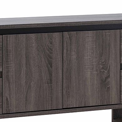 Hosa 60 Inch TV Media Entertainment Console, 2 Drawers, 1 Cabinet, Gray