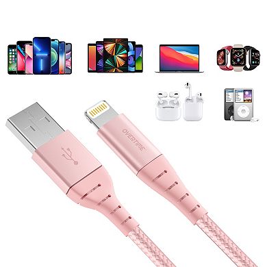 Overtime Apple Mfi Certified 6ft Iphone Charging Cable Usba To Lightning