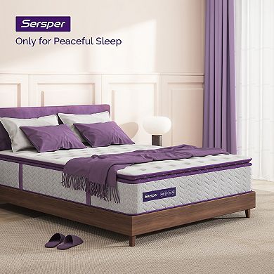 Sersper 12 In Memory Foam Hybrid Mattress Pillow Top Pocket Spring Mattress In A Box