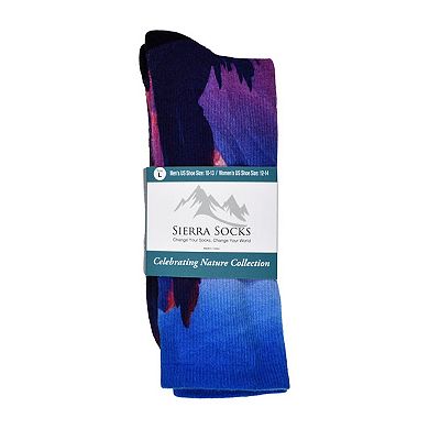 Sierra Socks Valley Camping Pattern Coolmax Socks, Nature Collection For Men & Women Crew Socks