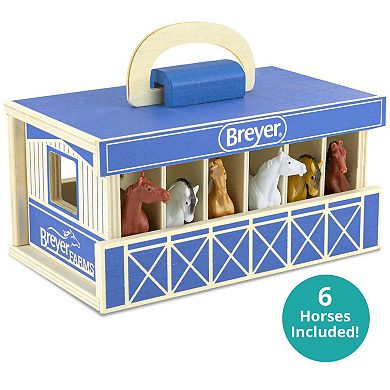 Breyer Horses - Breyer Farms Wooden Stable Playset With 6 Horses