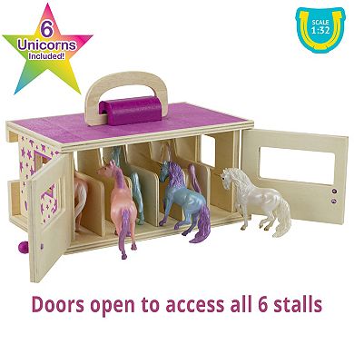 Breyer Horses - Unicorn Magic Wooden Stable Playset With 6 Unicorns