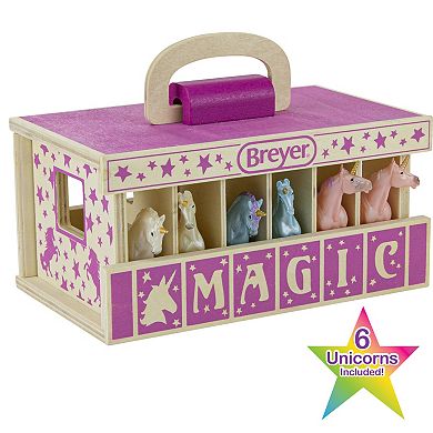 Breyer Horses - Unicorn Magic Wooden Stable Playset With 6 Unicorns