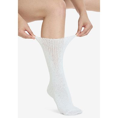 Comfort Choice Women's Plus Size 2-pack Open Weave Extra Wide Socks