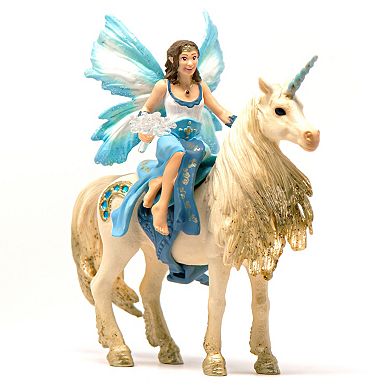 Schleich Bayala: Fairy Eyela Riding On Golden Unicorn Figurine Playset