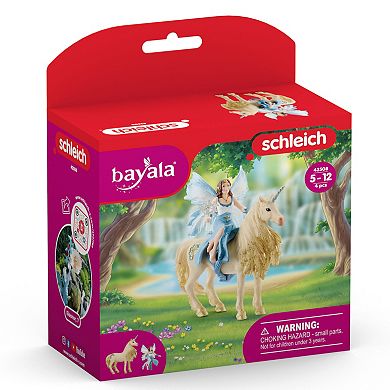 Schleich Bayala: Fairy Eyela Riding On Golden Unicorn Figurine Playset