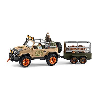 Schleich Wild Life: 4x4 Vehicle 17-Piece Adventure Playset