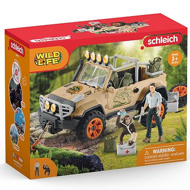 Schleich Wild Life: 4x4 Vehicle 17-Piece Adventure Playset