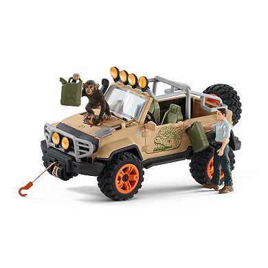 Schleich Wild Life: 4x4 Vehicle 17-Piece Adventure Playset