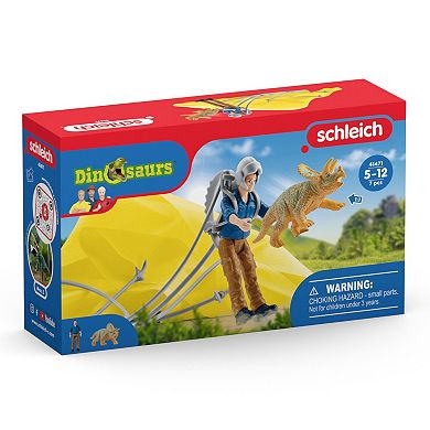 Schleich Dinosaurs: Parachute Rescue Figurine Playset